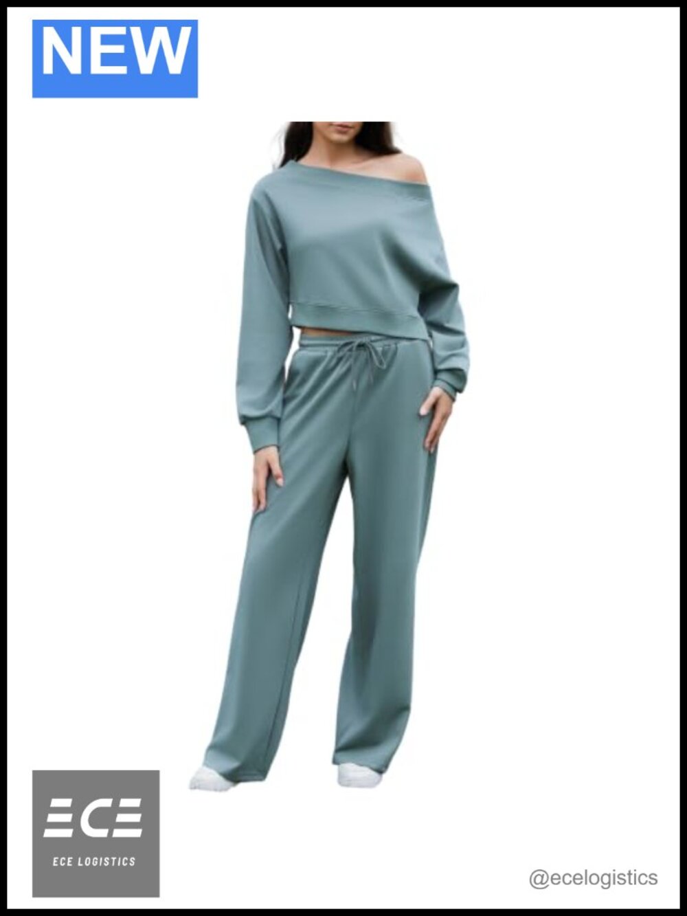 2 Piece Lounge Set Women Wide Leg Pants Rib-Knit Postpartum Mom